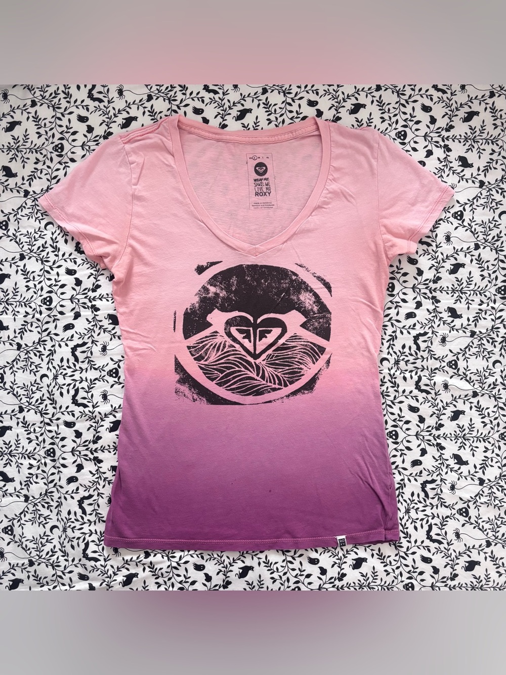 Roxy pink and purple ombre graphic tee